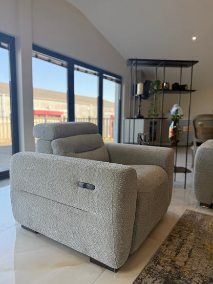 Candice Electric Recliner Grey Armchair