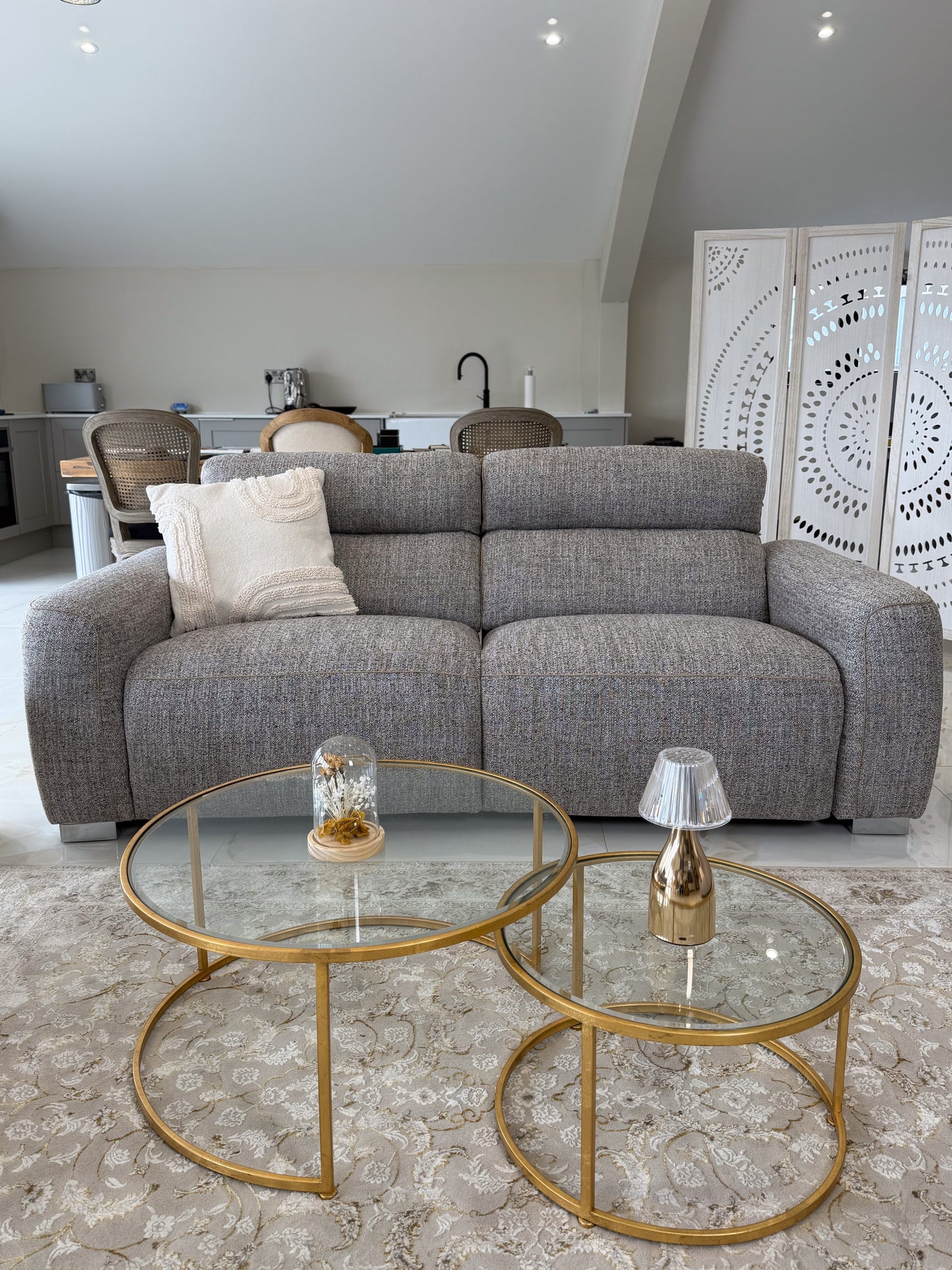 Dalton Electric Recliner Beige 3 Seater