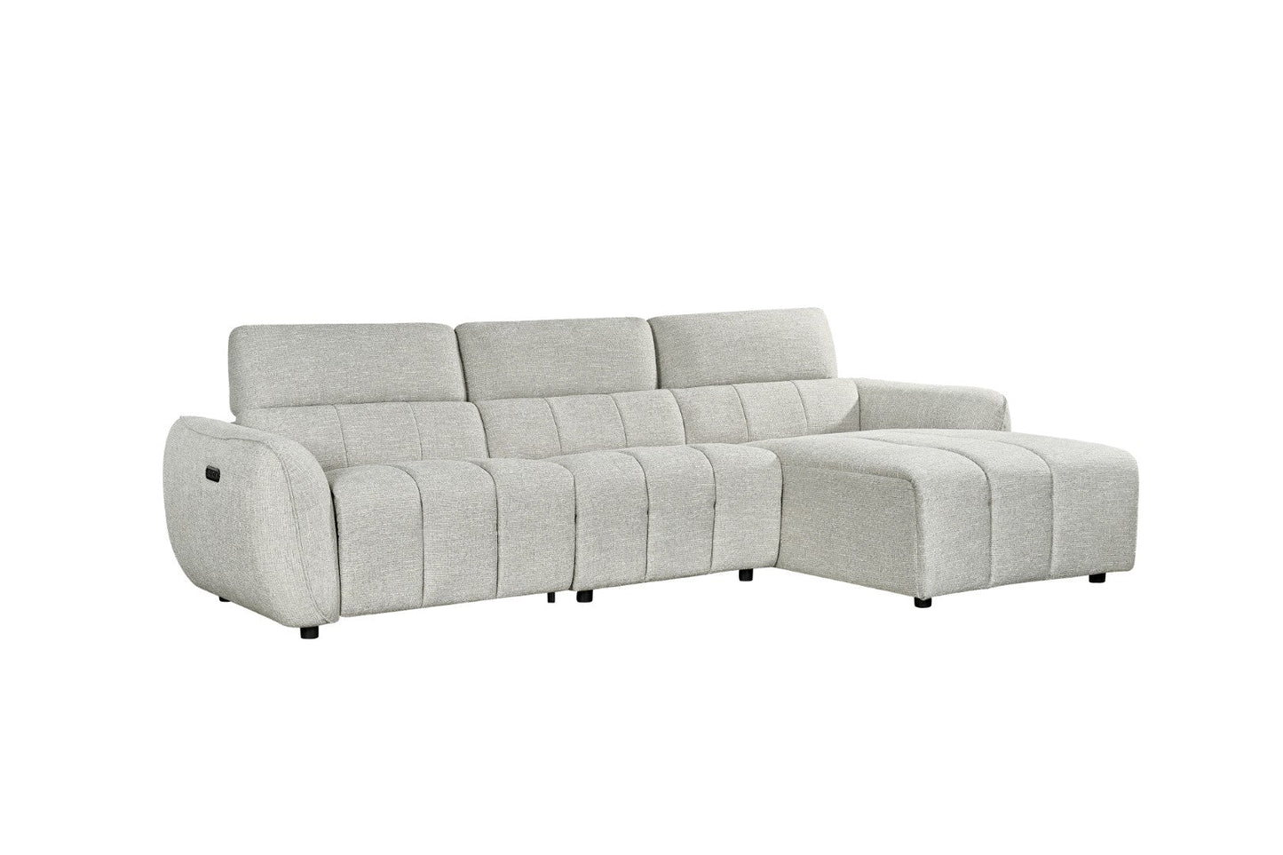 Alba Electric Recliner Sofa Silver Right Hand