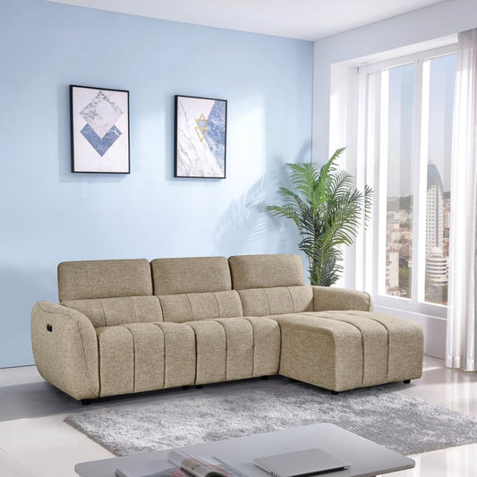 Alba Electric Recliner Sofa Mocha Right Hand
