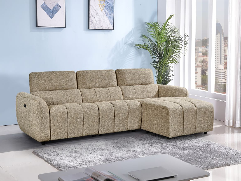 Alba Electric Recliner Sofa Mocha Right Hand