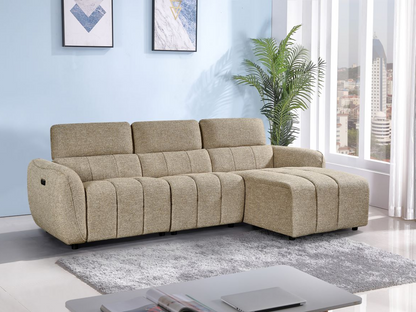Alba Electric Recliner Sofa Mocha Right Hand