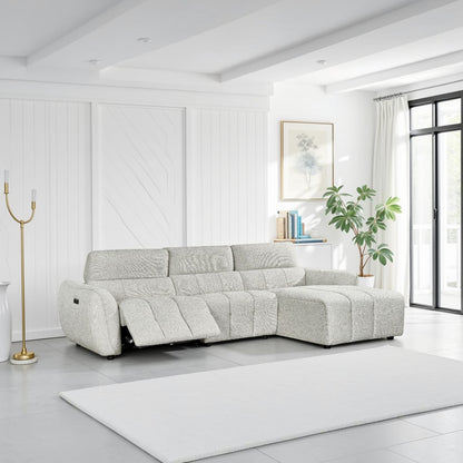 Alba Electric Recliner Sofa Silver Right Hand