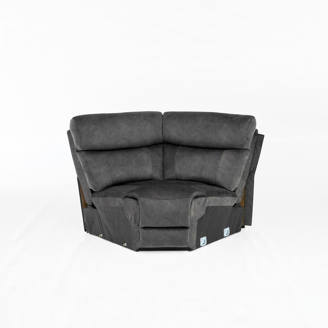 Amber Fabric Electric Recliner Modular Corner Sofa - Graphite