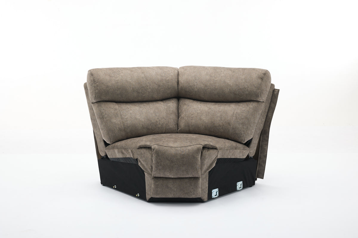 Amber Fabric Electric Recliner Modular Corner Sofa - Taupe