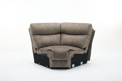 Amber Fabric Electric Recliner Modular Corner Sofa - Taupe