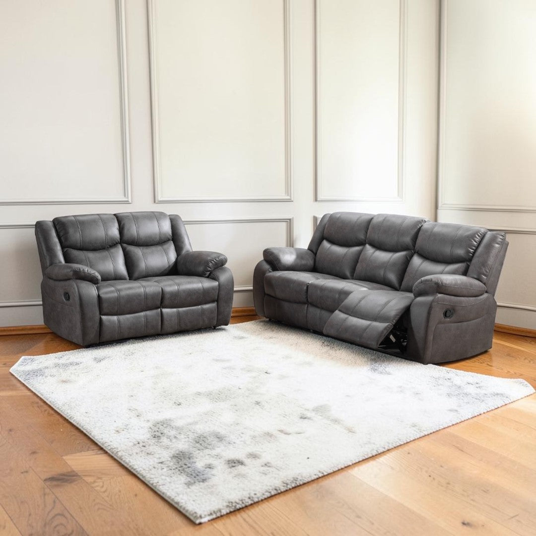 Vero Manuel Reclining Grey 3+2 Sofa Set