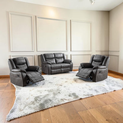 Vero Manuel Reclining Grey 3+2+1 Sofa Set