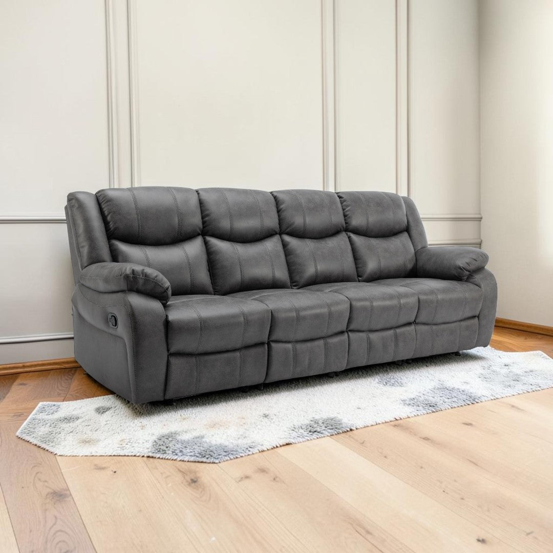 Vero Manuel Reclining Grey 4 Seater Sofa