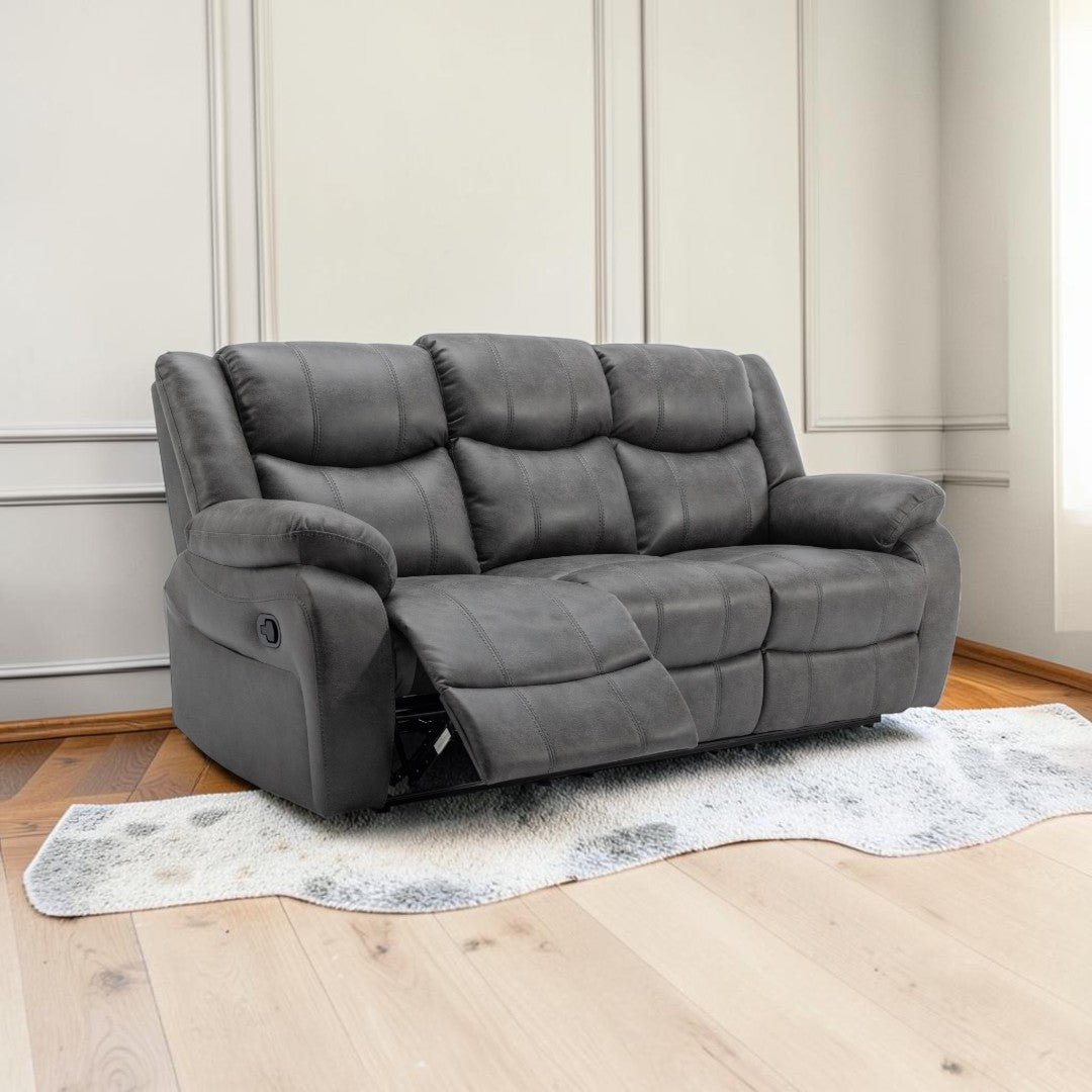 Vero Manuel Reclining Grey 3 Seater Sofa