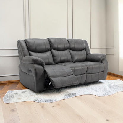 Vero Manuel Reclining Grey 3 Seater Sofa