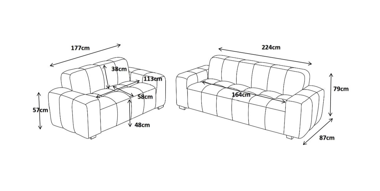 Bellmore Sofa Beige 2 Seater