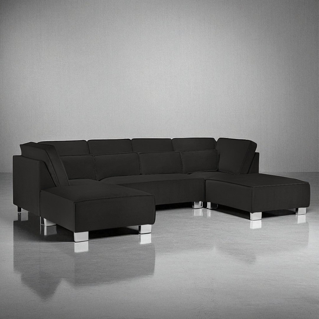 Sloane Plush Velvet U-Shape Sofa
