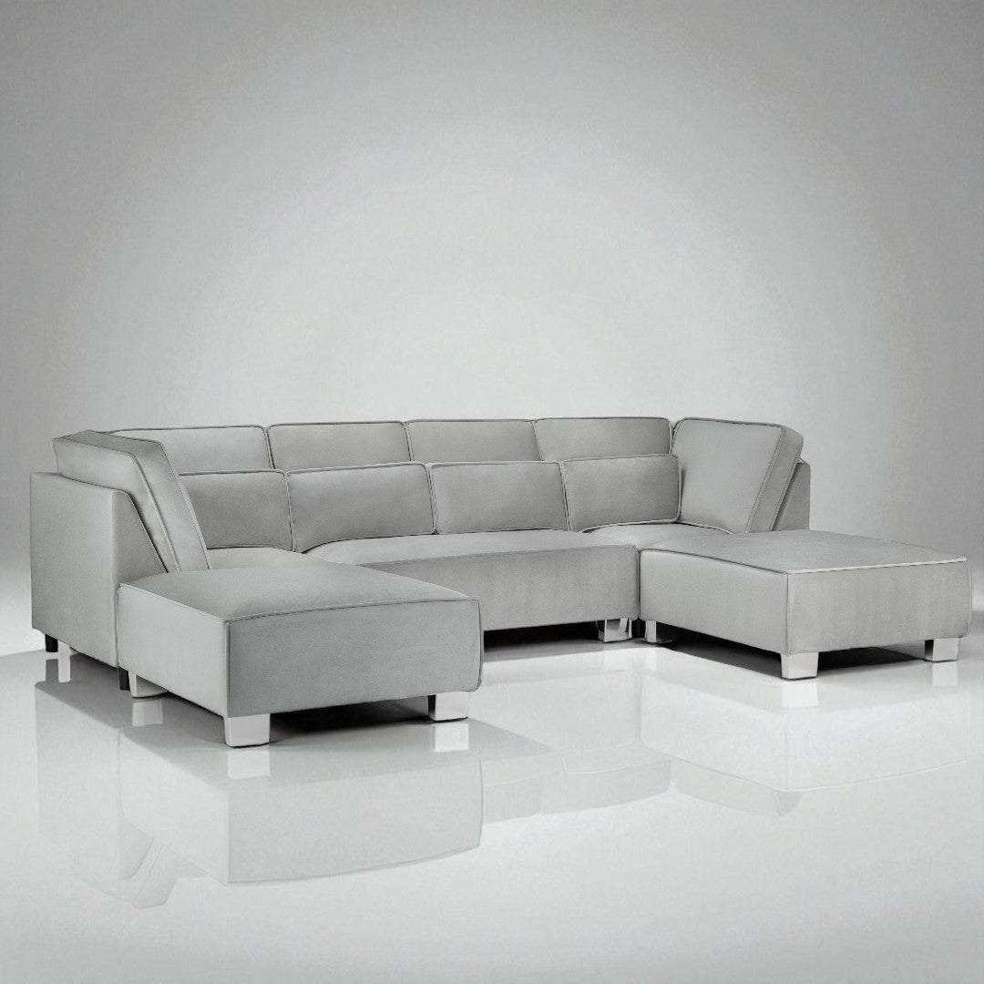 Sloane Plush Velvet U-Shape Sofa