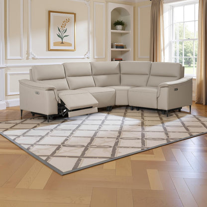Naples 2+W+1 Leather Electric Recliner Corner Sofa