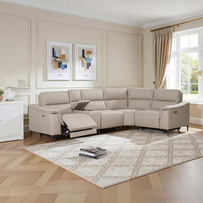 Naples 2C+W+1 Leather Electric Recliner Corner Sofa