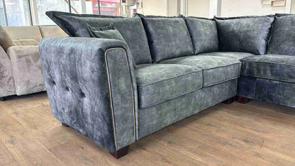 Regent Black Fabric 3+2 Sofa Set