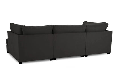 Venice Sofa Black U Shape Corner - Footstool Included - Any Colour