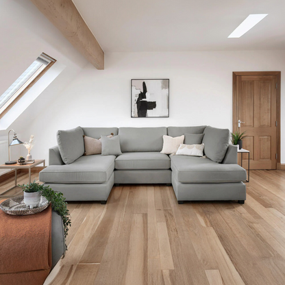 Venice Sofa Grey U Shape Corner - Footstool Included - Any Colour