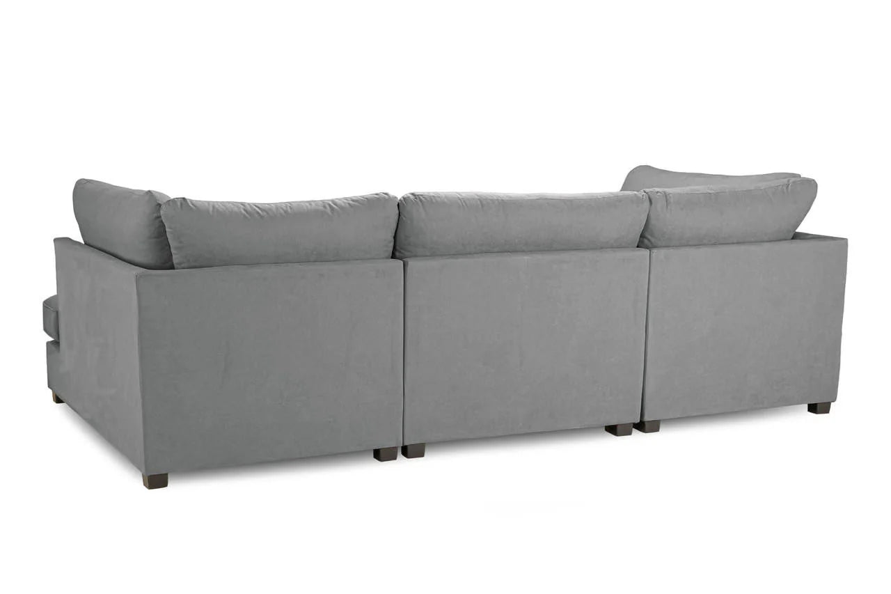 Venice Sofa Grey U Shape Corner - Footstool Included - Any Colour