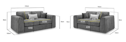 Nova Sofa Grey 3+2 Set
