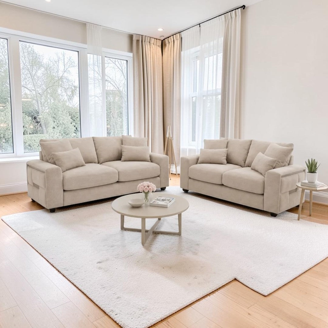 Sofia Beige 3+2 Sofa Set