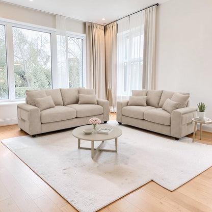 Sofia Beige 3+2 Sofa Set