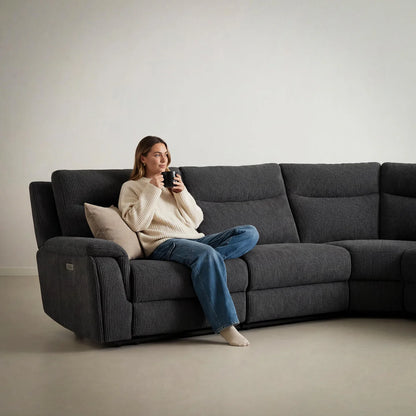 Charcoal Marley Electric Modular Corner Recliner