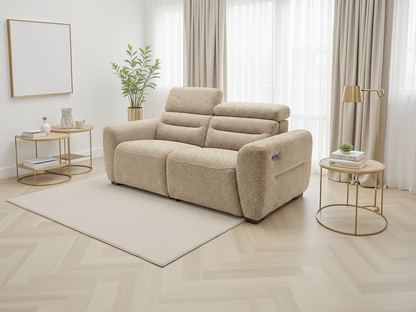 Candice Electric Recliner Beige 3 Seater