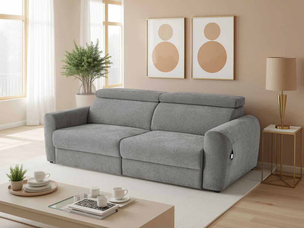 Nolan Electric Sofabed Grey 3 Seater