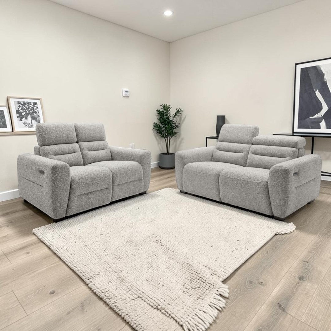Candice Grey Electric Recliner 3+2 Sofa Set