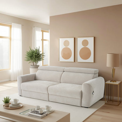 Nolan Electric Sofabed Beige 3 Seater