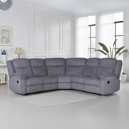 Tilly Recliner Large Corner Sofa Set - Grey