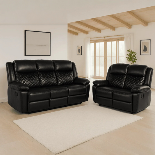 Tilly Recliner 3+2 Seater Sofa Set - Black