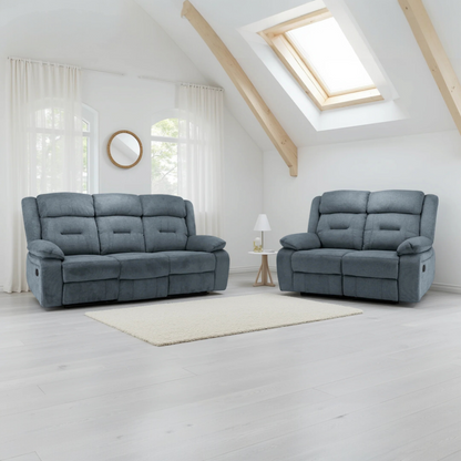 Poppy Grey Fabric 3+2 Seater Sofa