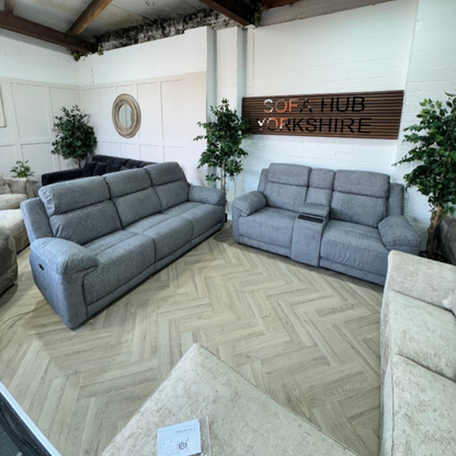 Oakley Grey Electric Recliner Sofa 3 Seater