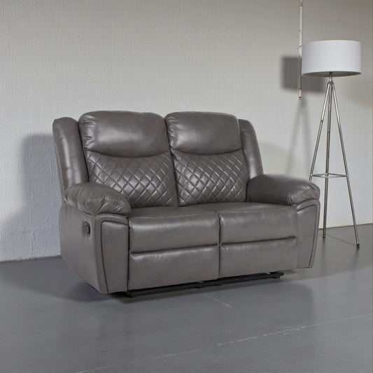 Tilly Recliner Leather 2 Seater Sofa - Grey